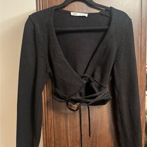 Zara Black Wrap Sweater